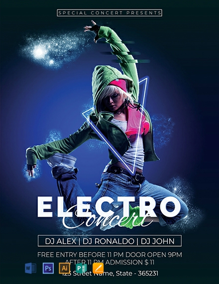 Free Electro Concert Flyer Template 812 Flyers In Psd Free Electro Concert Flyer Template