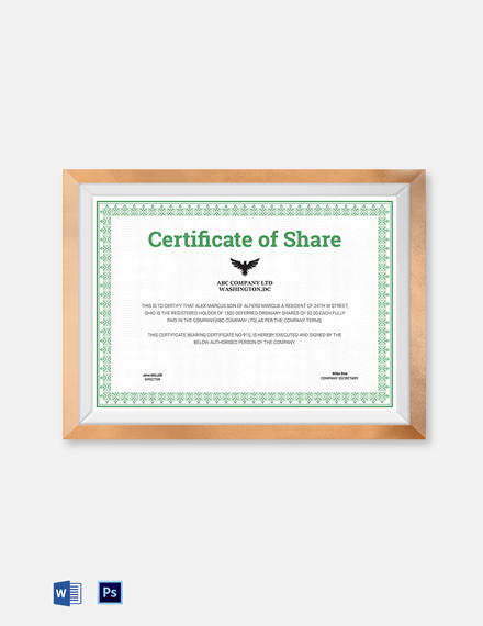24+ Share Stock Certificate Templates - PSD, Vector EPS
