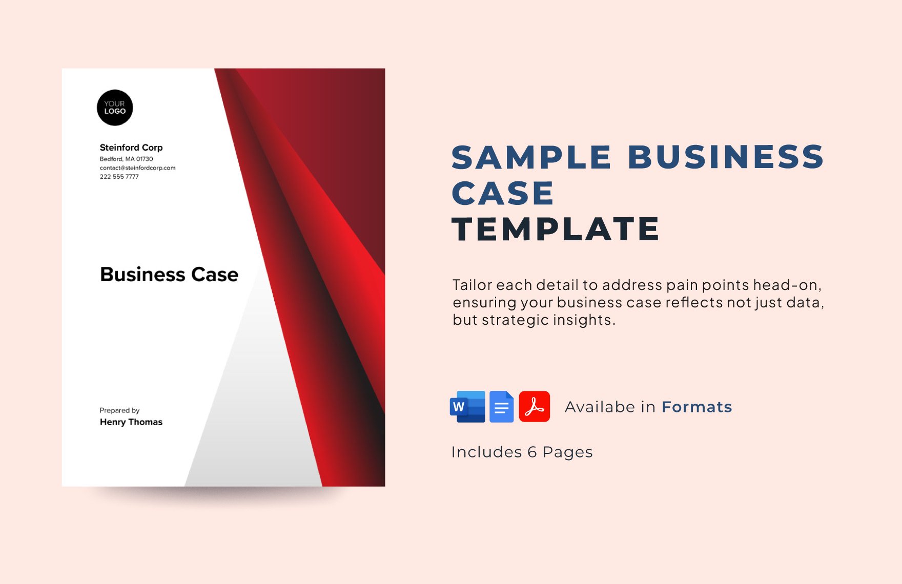 Sample Business Case Template in Word, Google Docs, PDF