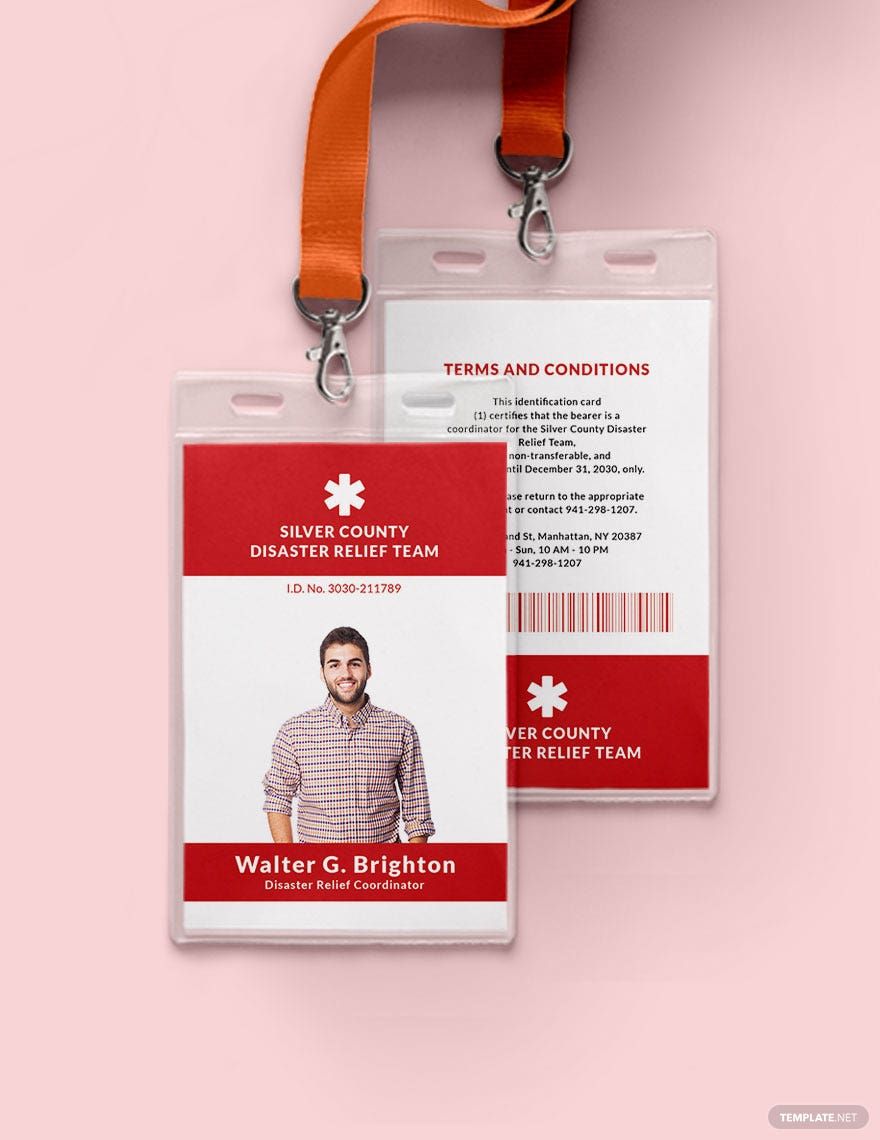 Diaster Relief ID Card Template