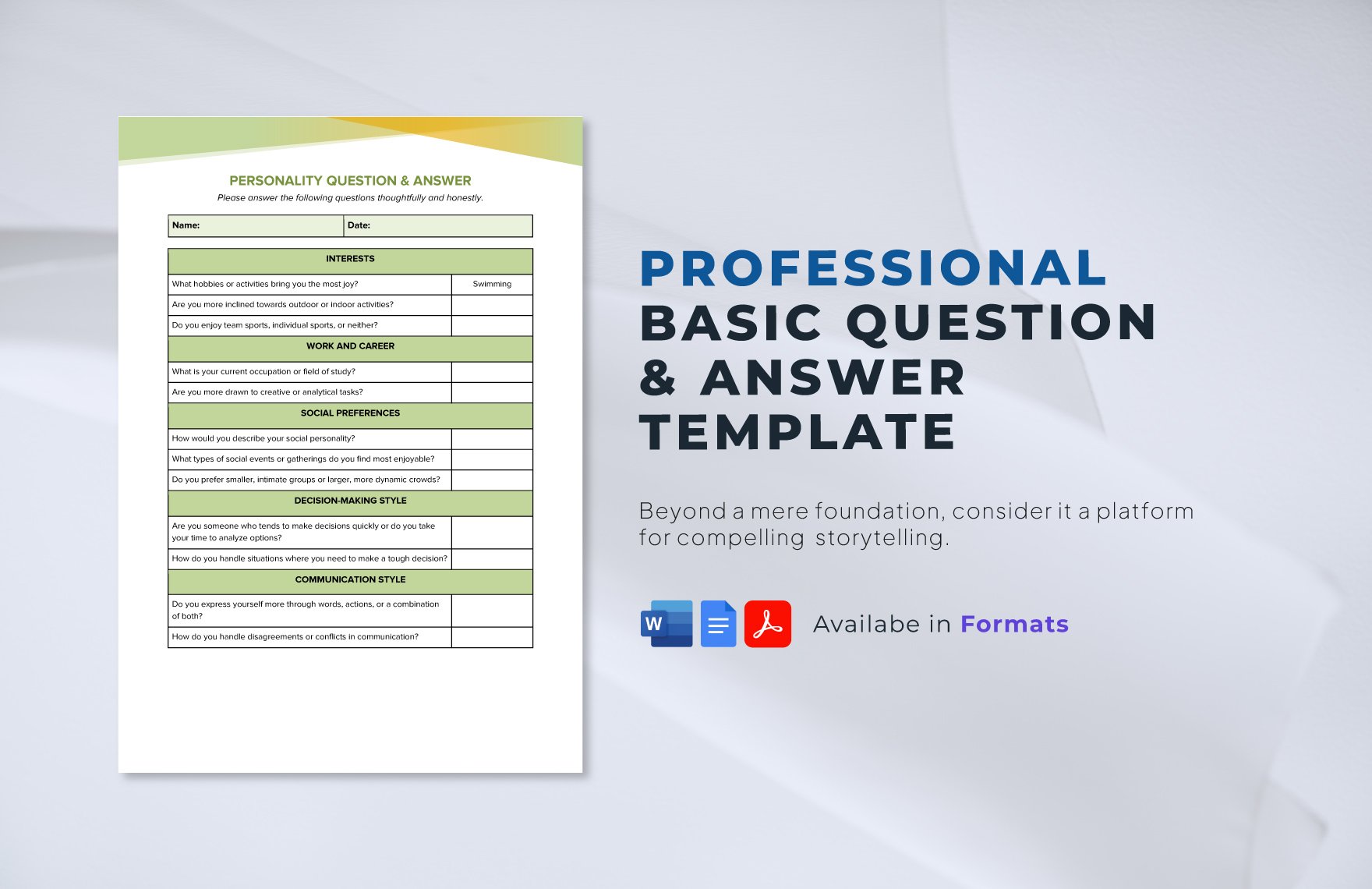 Basic Question & Answer Template