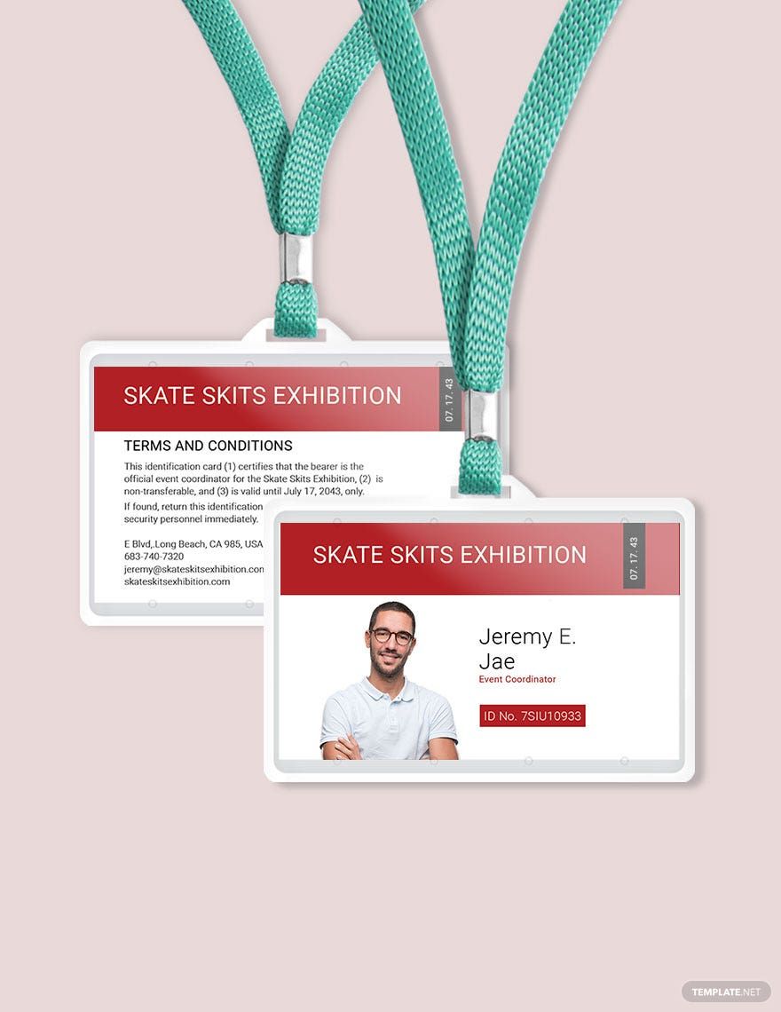 Event Coordinator ID Card Template Download In Word Illustrator PSD 