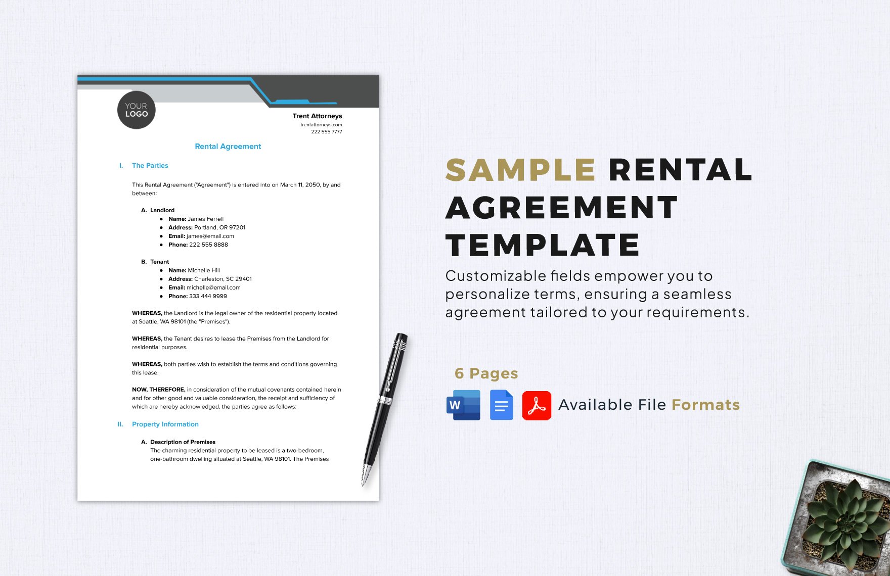 Sample Rental Agreement Template