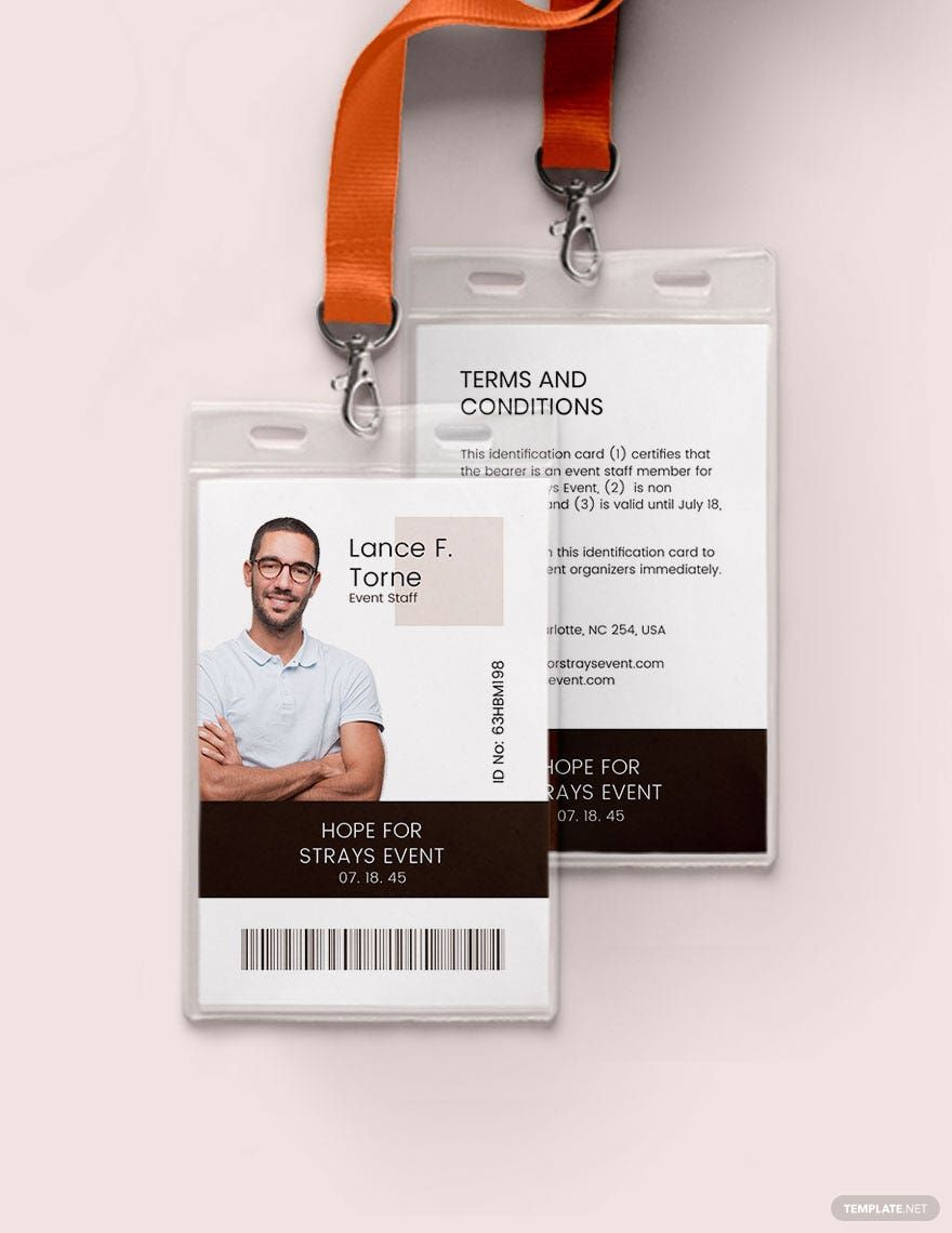 Event Staff ID Card Template