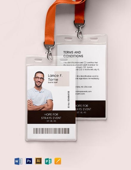 FREE Event ID Card Template - Download in Word, Google Docs, PDF ...