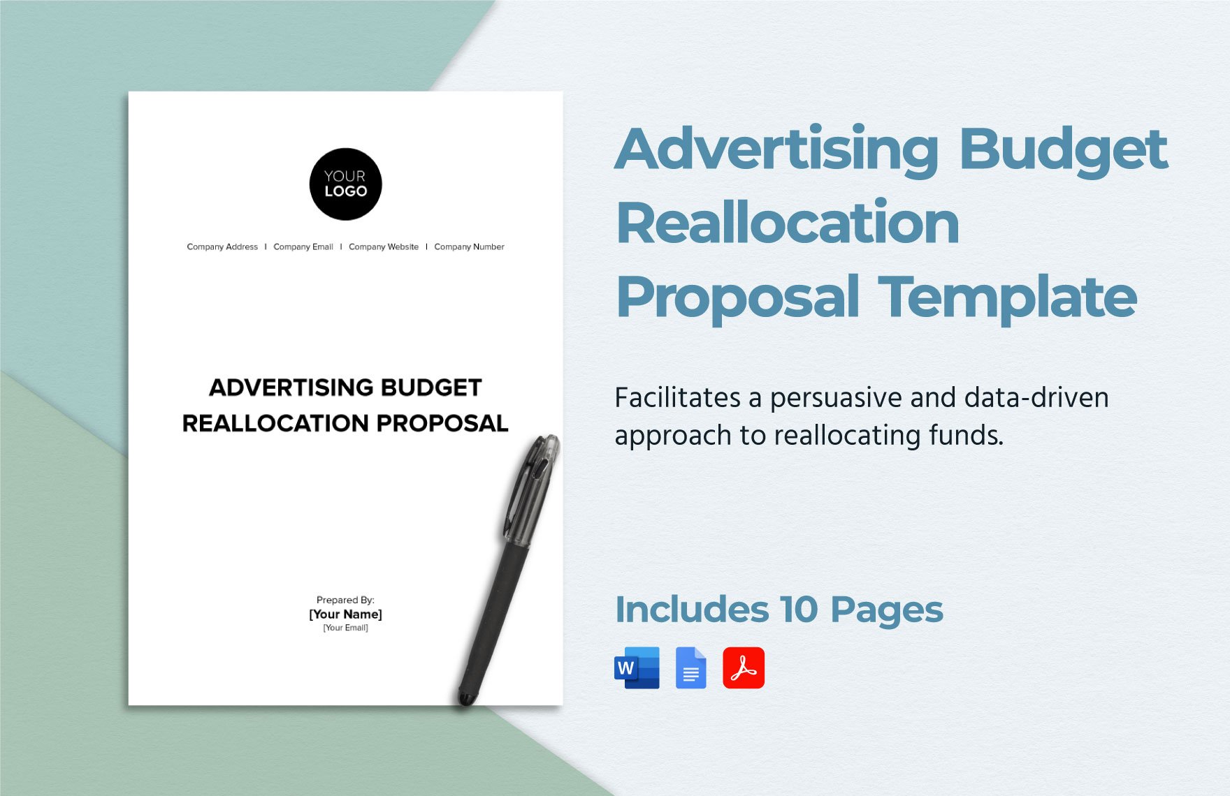 Advertising Budget Reallocation Proposal Template in Word, Google Docs, PDF