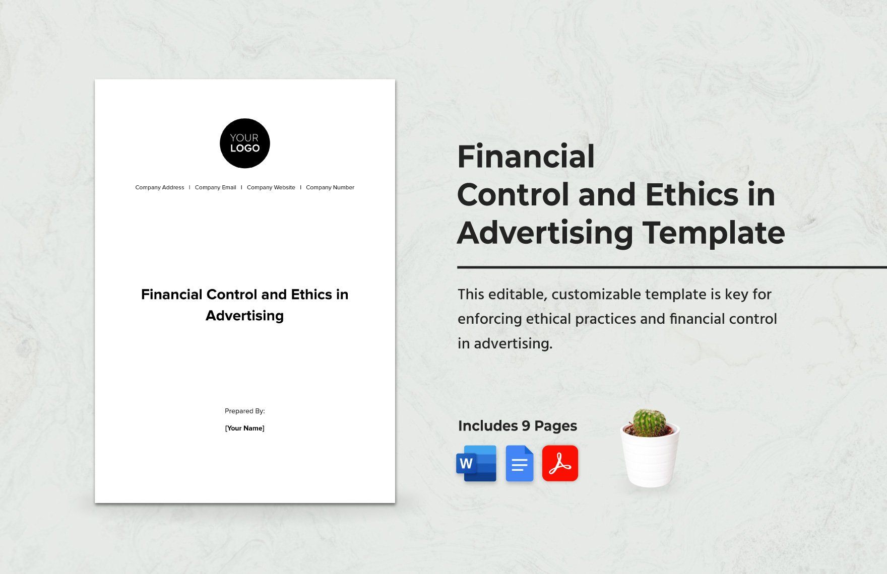 Financial Control and Ethics in Advertising Template in Word, Google Docs, PDF