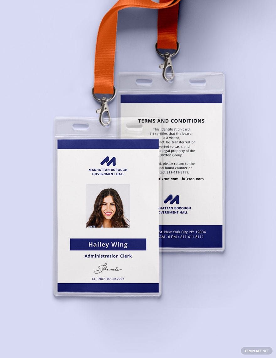 Government Employee ID Card Template
