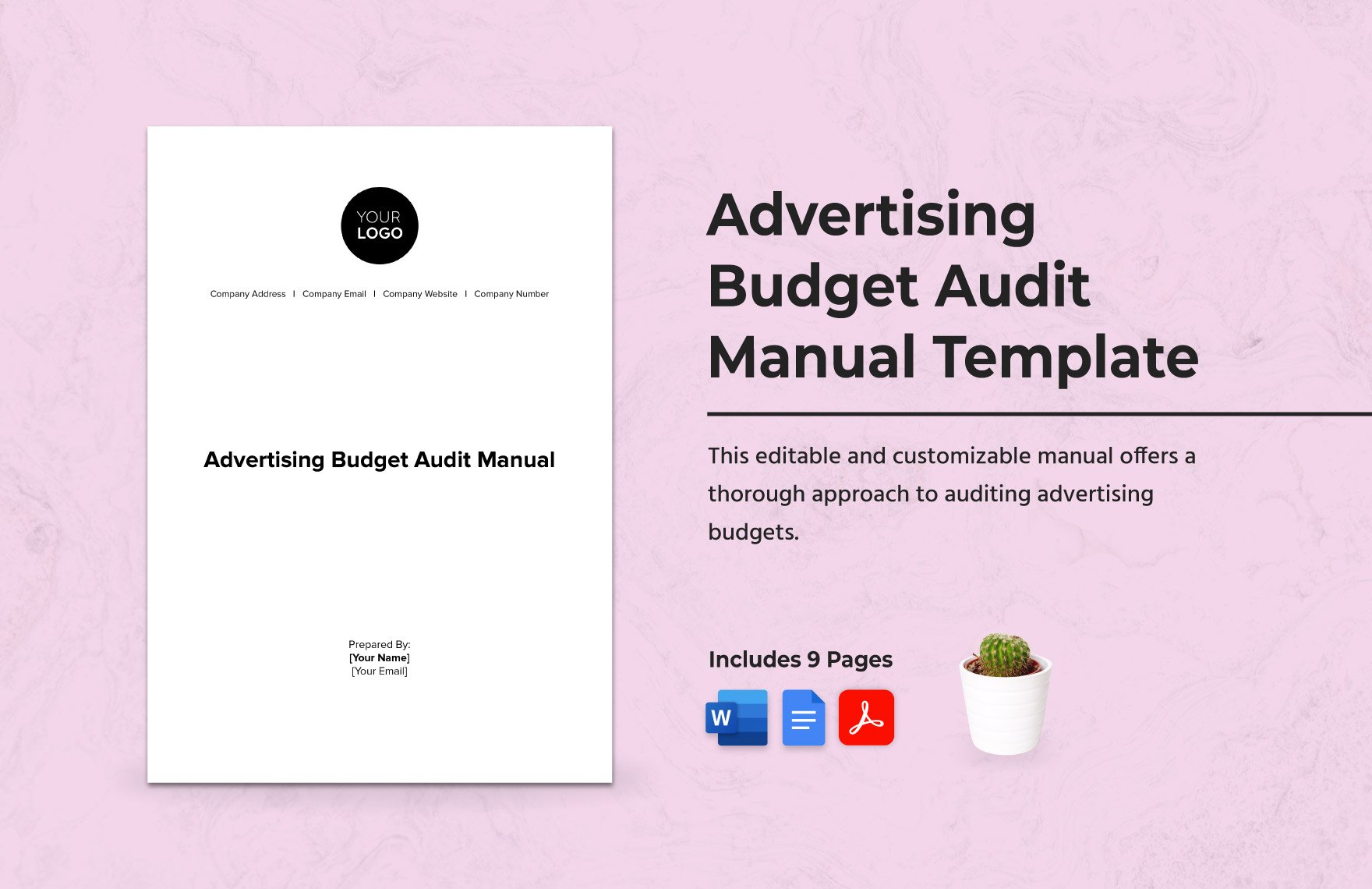 Advertising Budget Audit Manual Template in Word, Google Docs, PDF