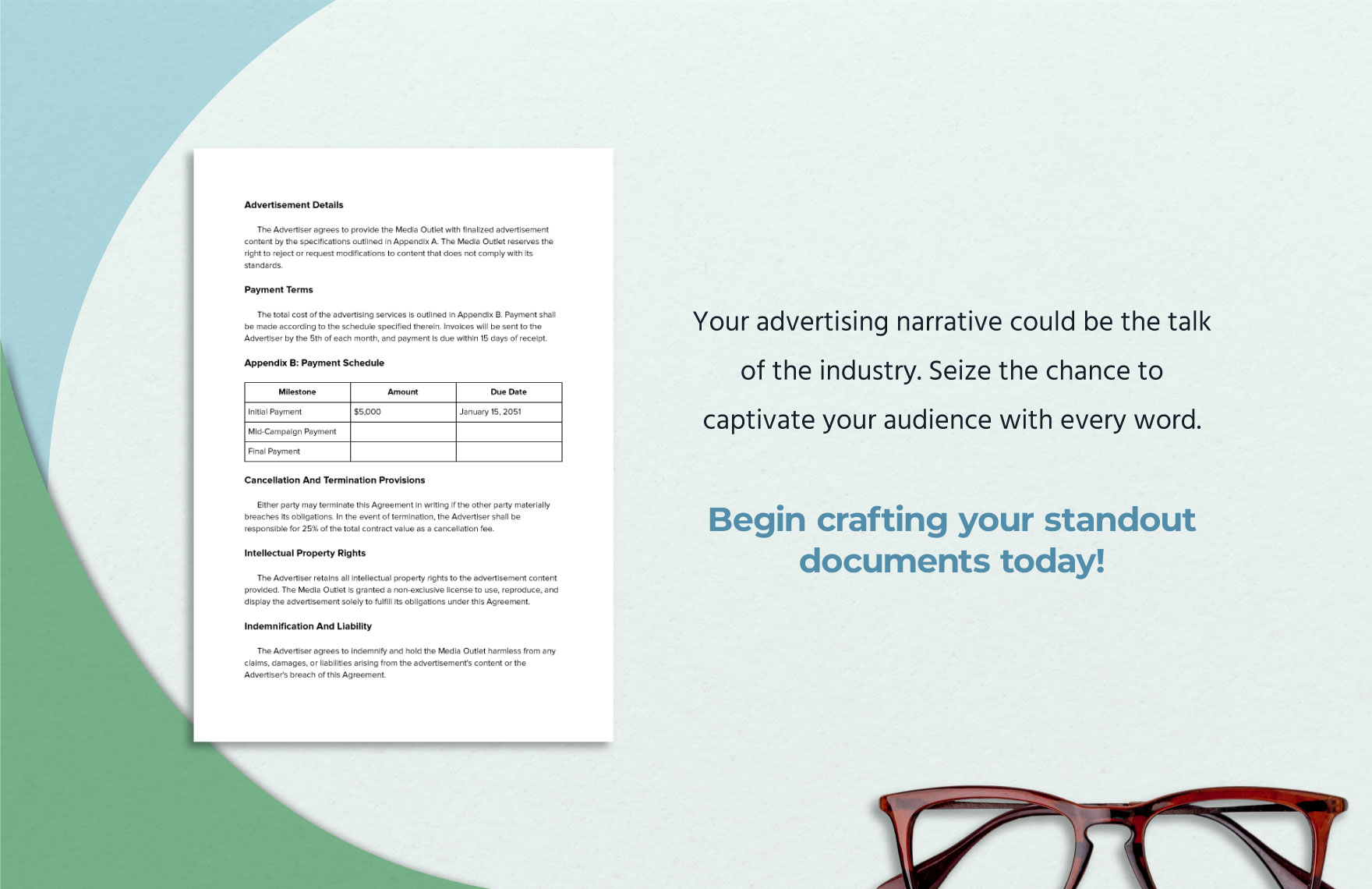Advertising Traditional Media Agreement Form Template