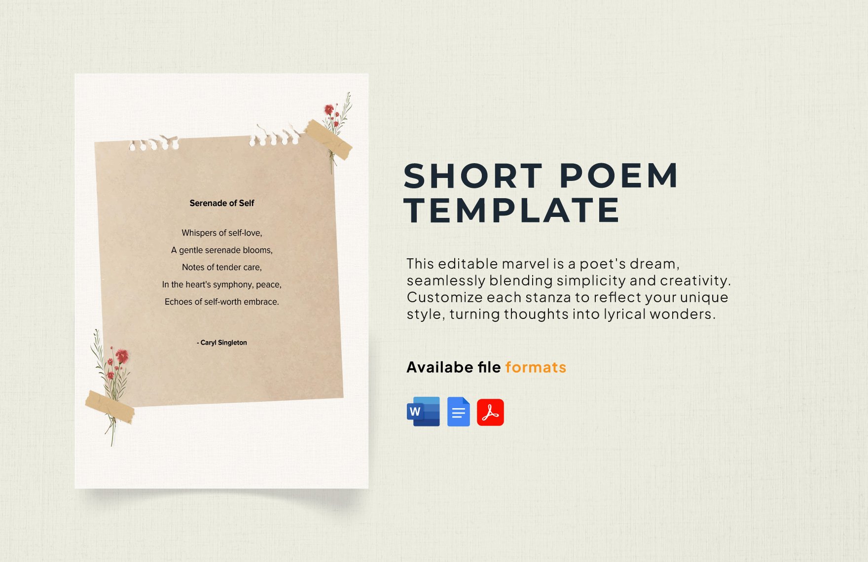 Free Short Poem Template in Word, Google Docs, PDF