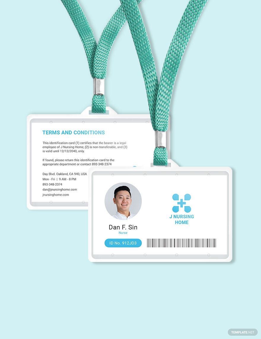 Nursing Home ID Card Template