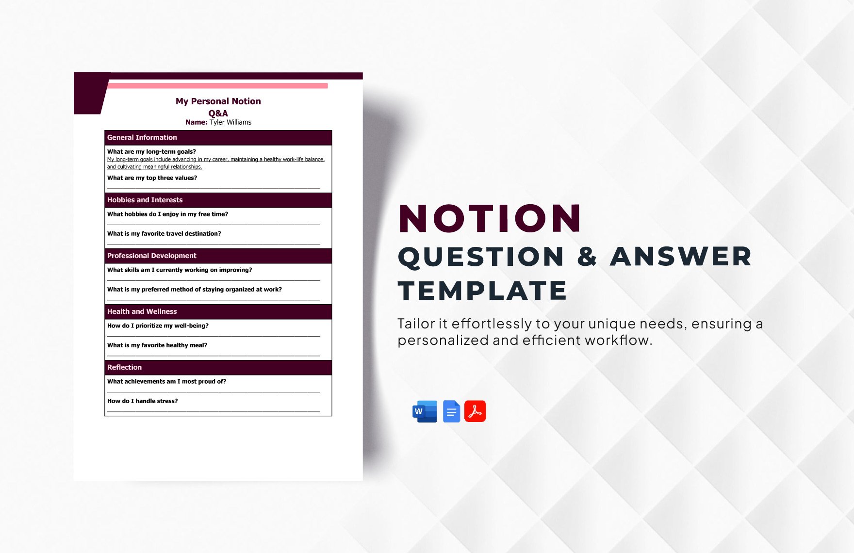 Free Notion Question & Answer Template in Word, Google Docs, PDF