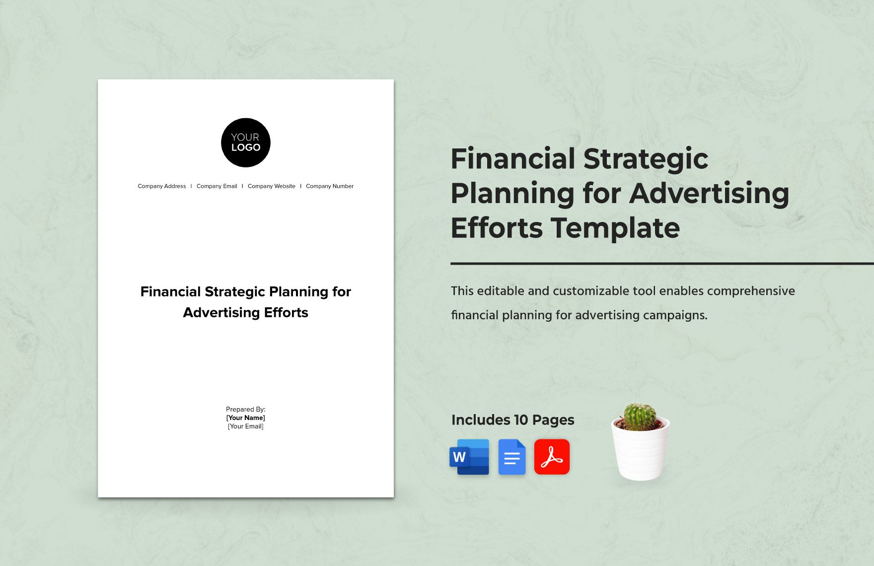 Financial Strategic Planning for Advertising Efforts Template