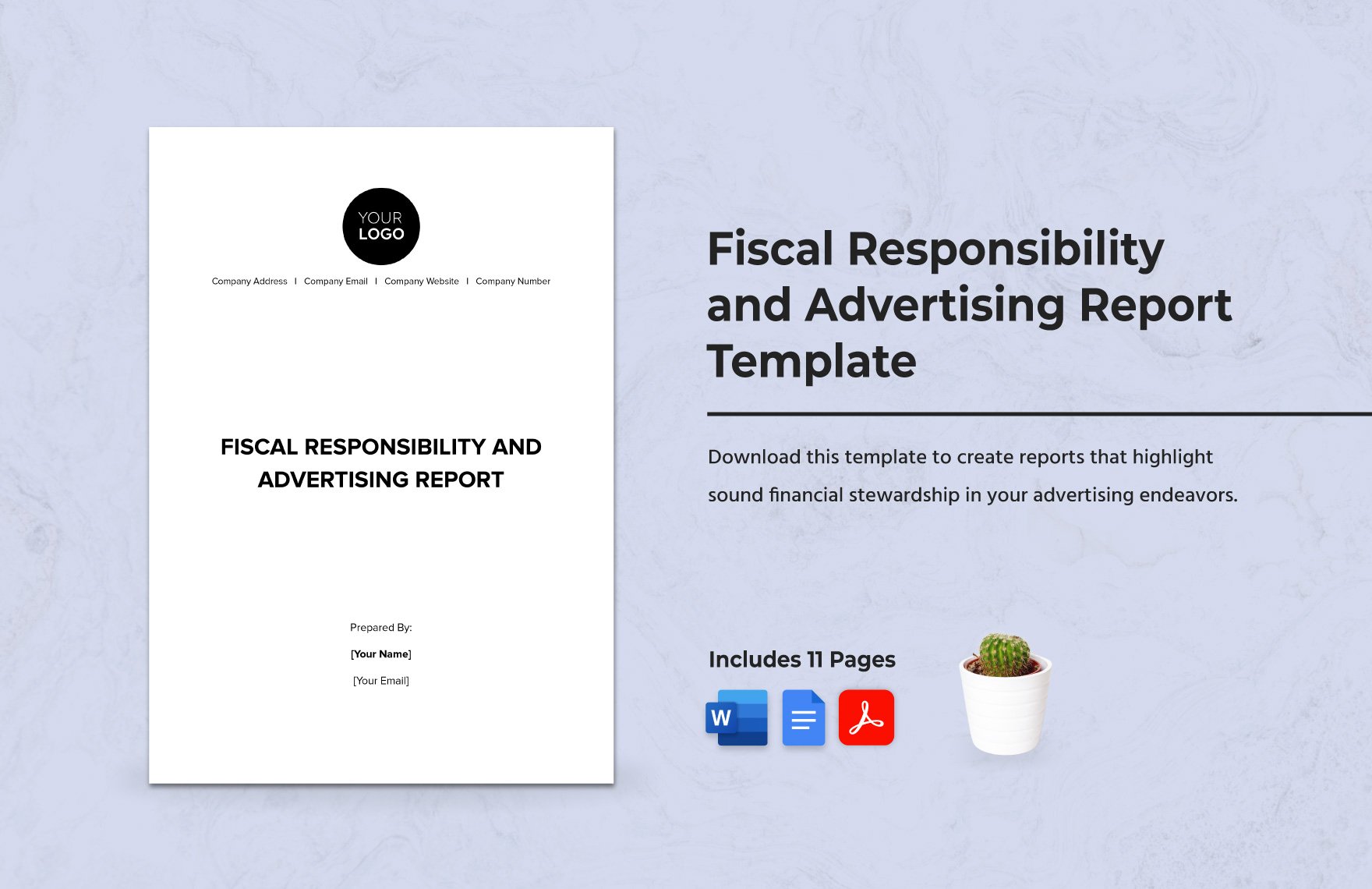 Fiscal Responsibility and Advertising Report Template in Word, Google Docs, PDF