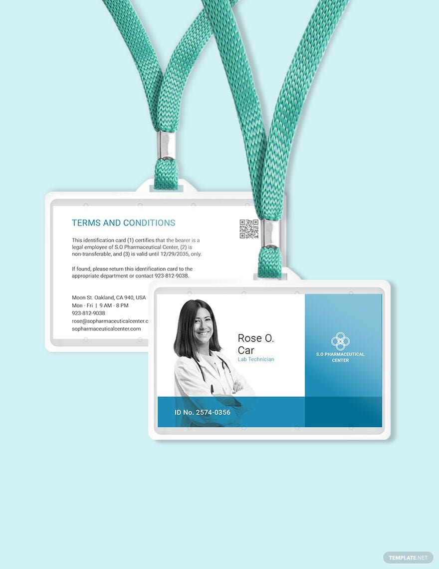 Pharma ID Card Template Download in Word, PDF, Illustrator, PSD