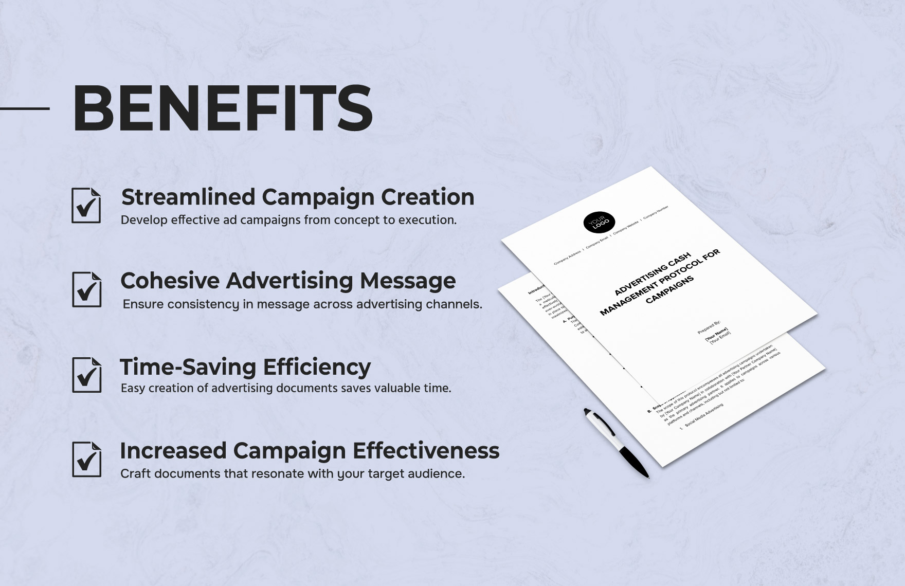 Advertising Cash Management Protocol for Campaigns Template