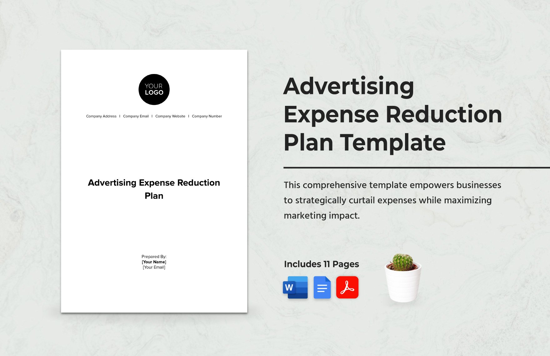 Advertising Expense Reduction Plan Template in Word, Google Docs, PDF