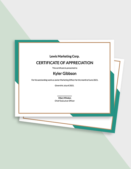 9+ Employee Appreciation Certificate Templates - Free Downloads ...