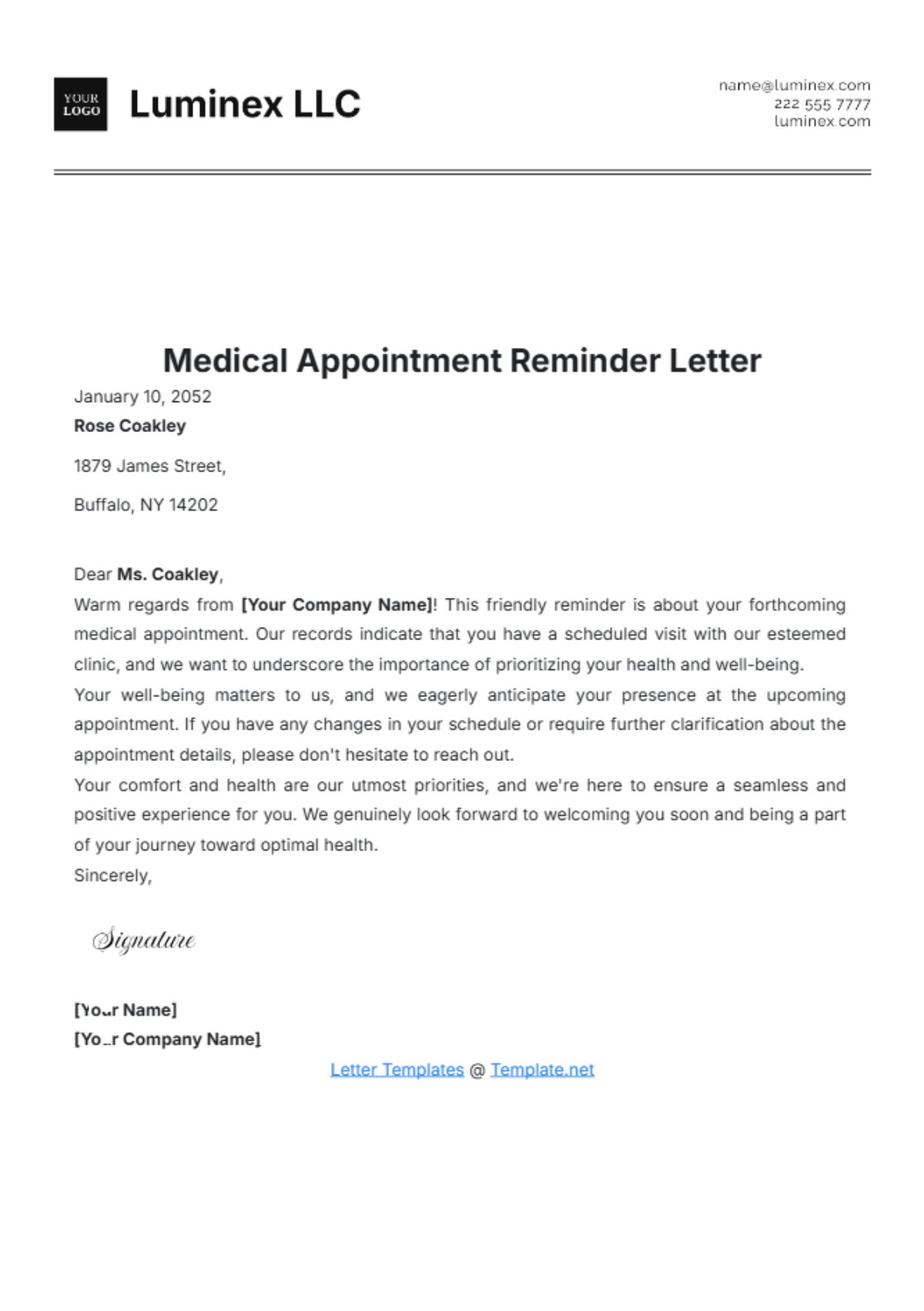 Free Appointment Letter Templates Editable And Printable
