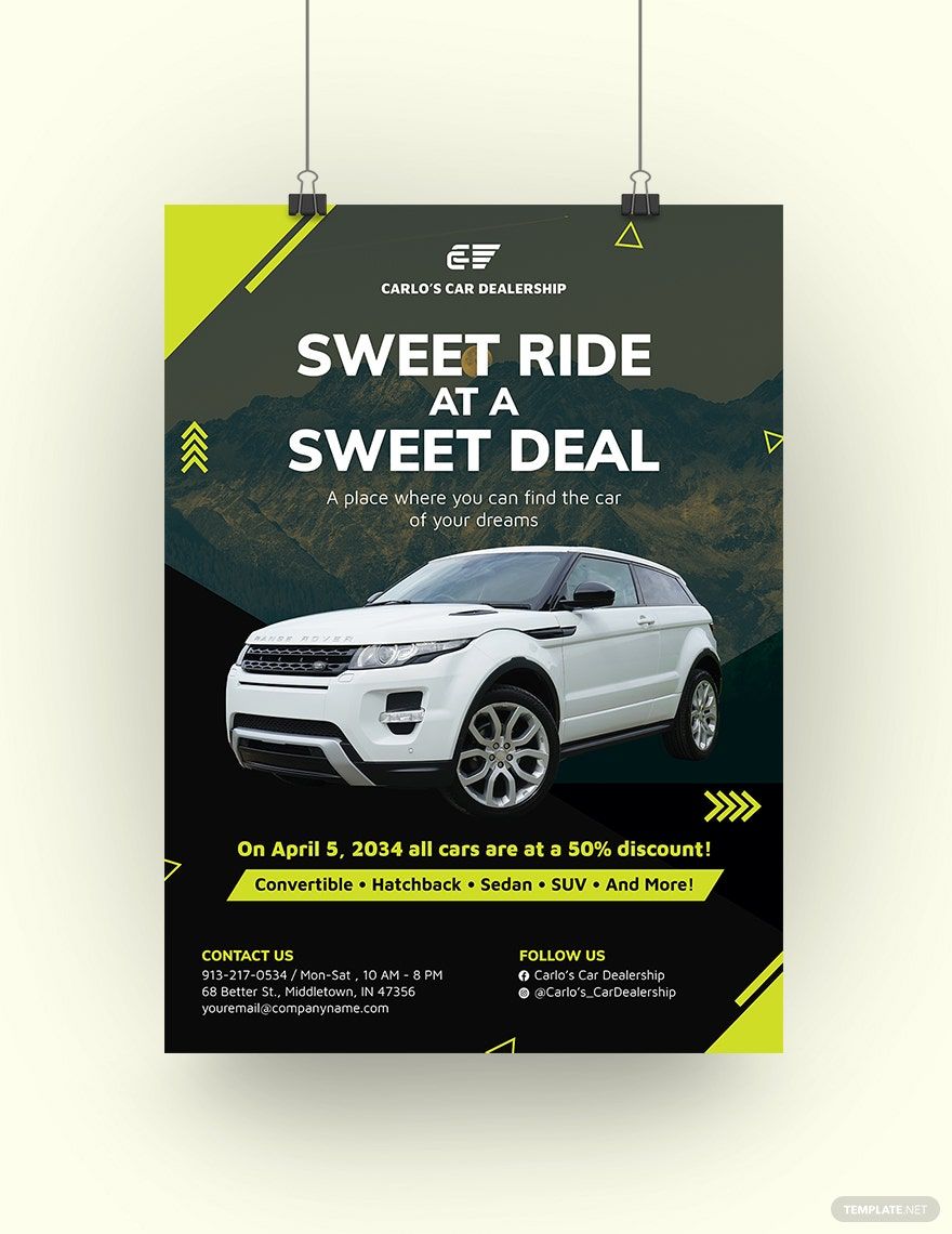 Car for Sale Poster Template