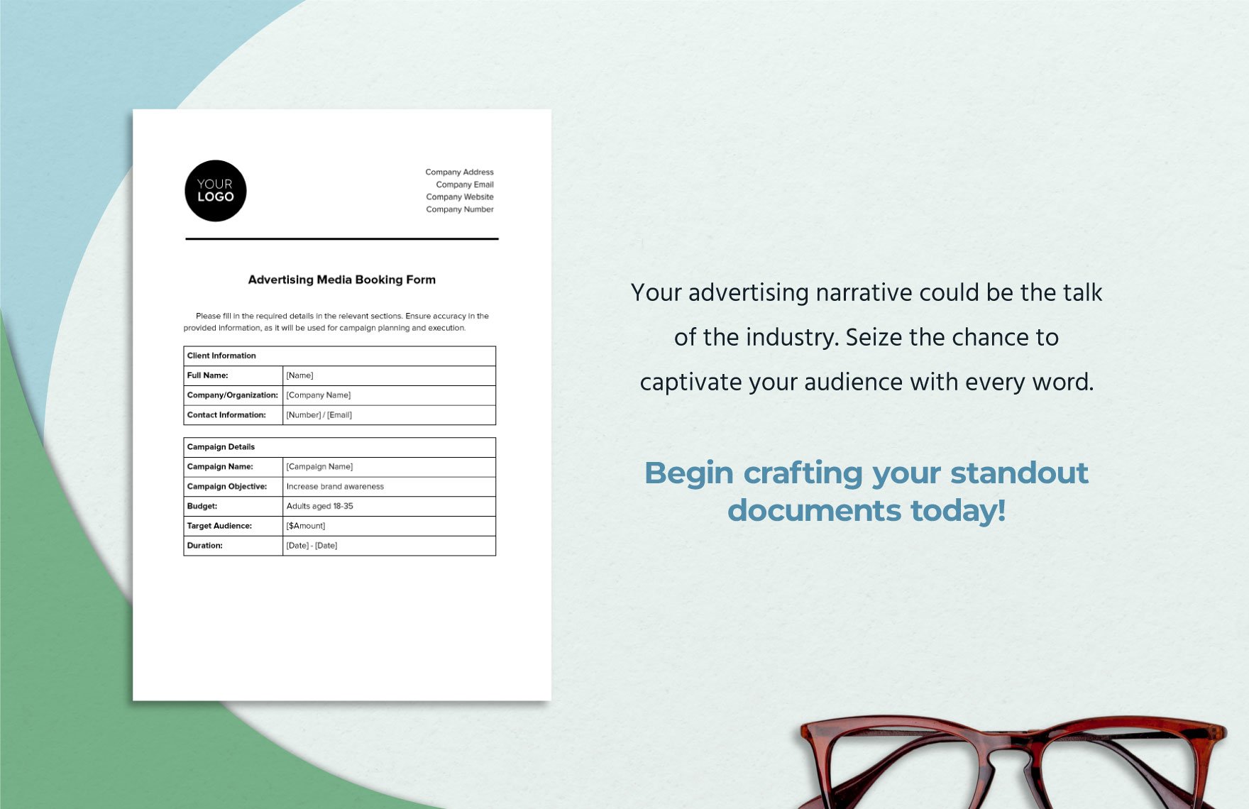 Advertising Media Booking Form Template