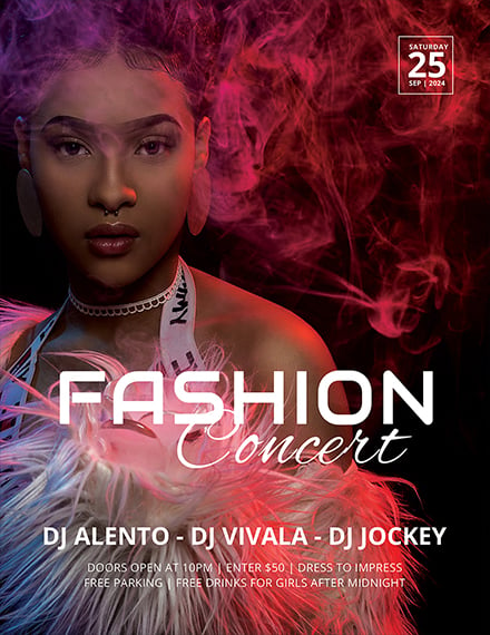 free fashion concert flyer template 1x