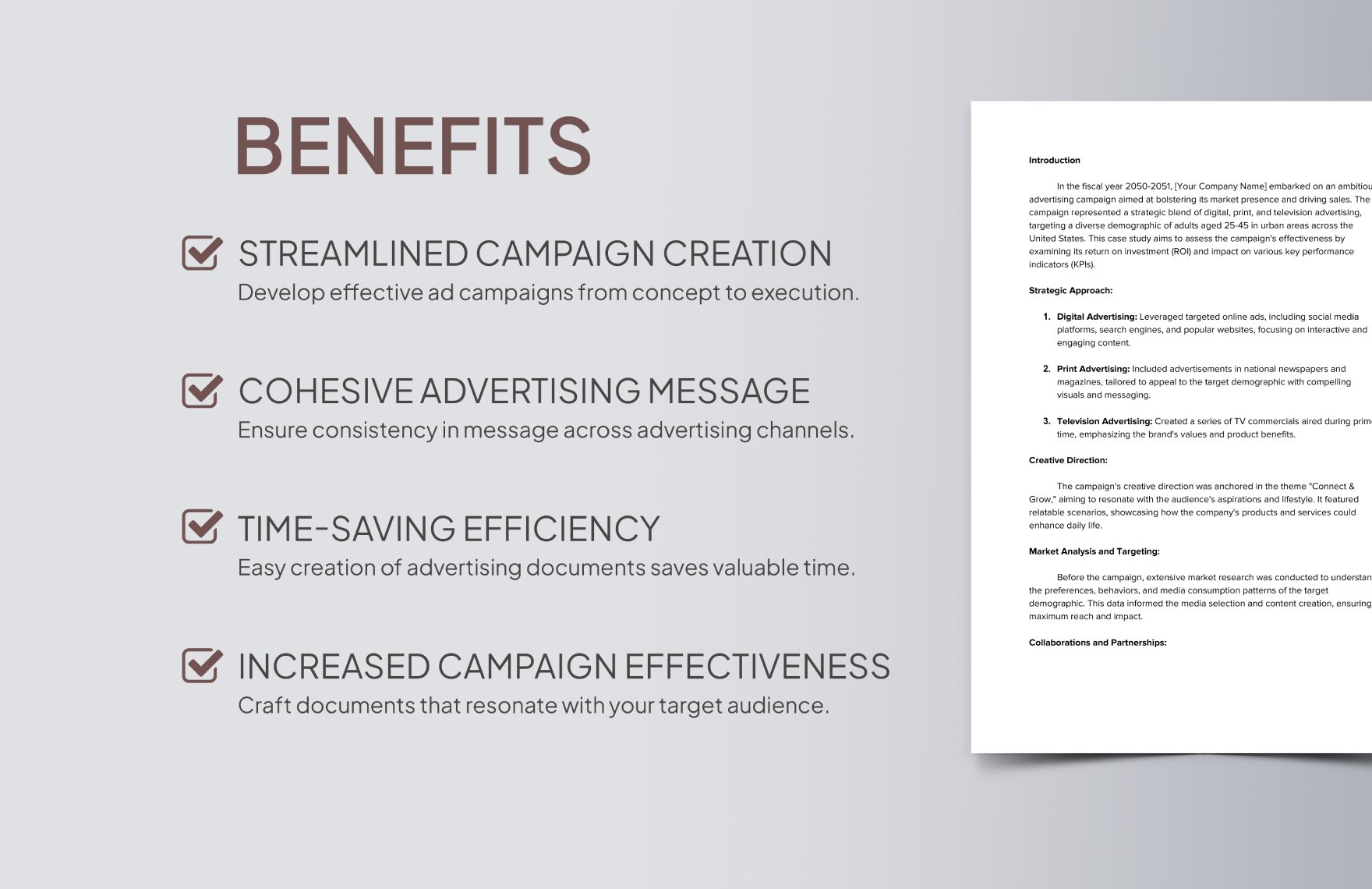 ROI Case Study for Advertising Campaign Template