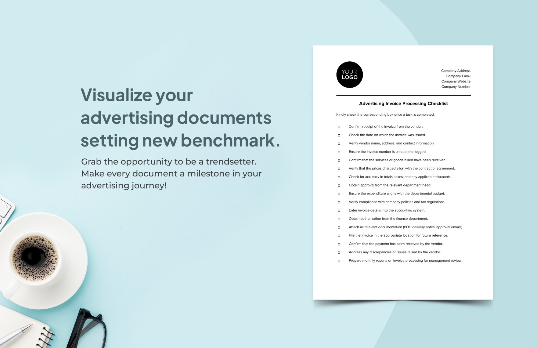 Advertising Invoice Processing Checklist Template