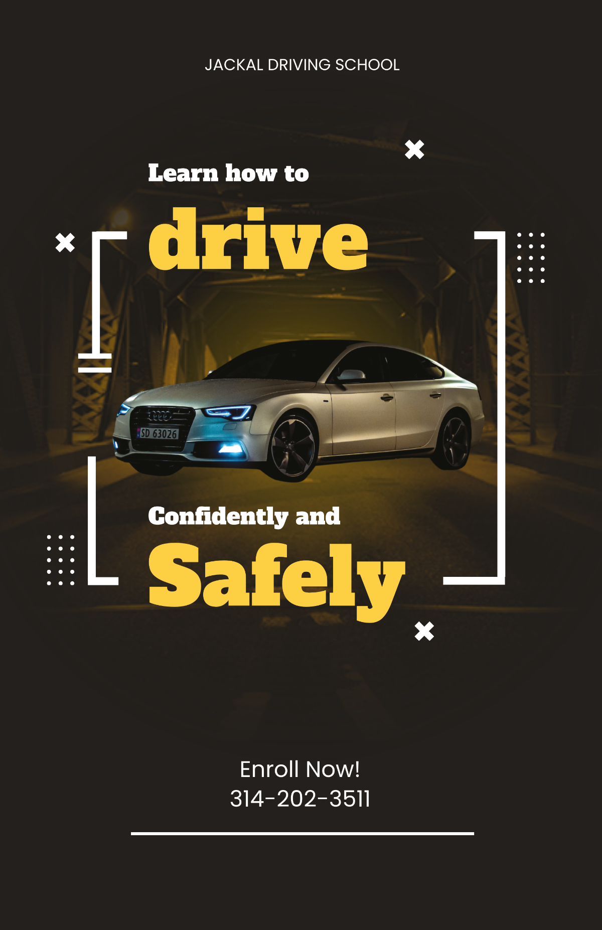 Driving School Poster Template