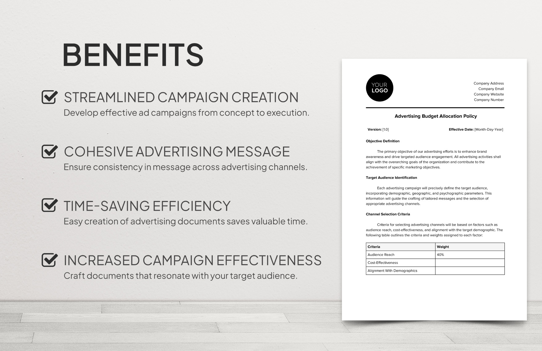 Advertising Budget Allocation Policy Template