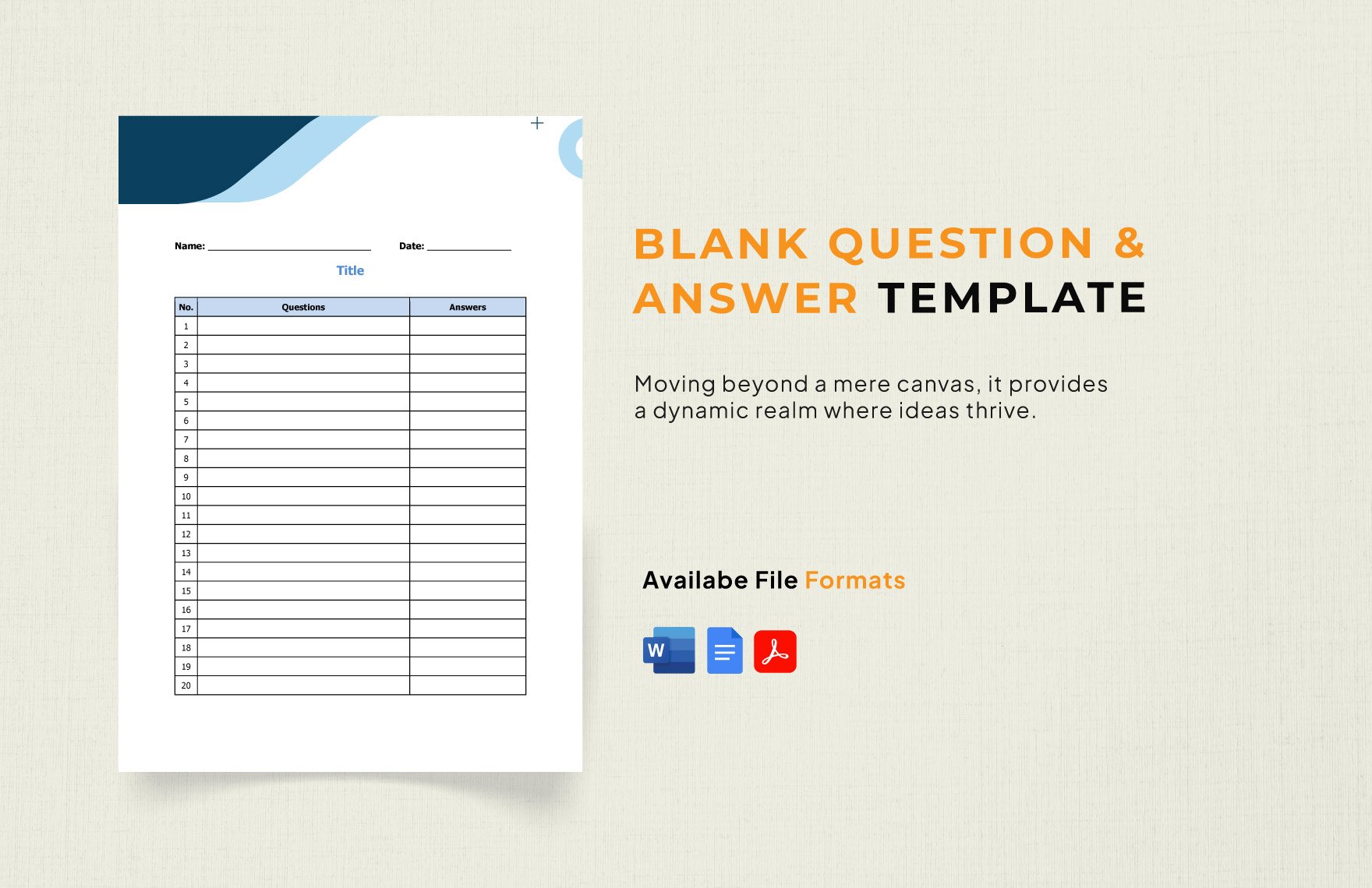 Free Blank Question & Answer Template
