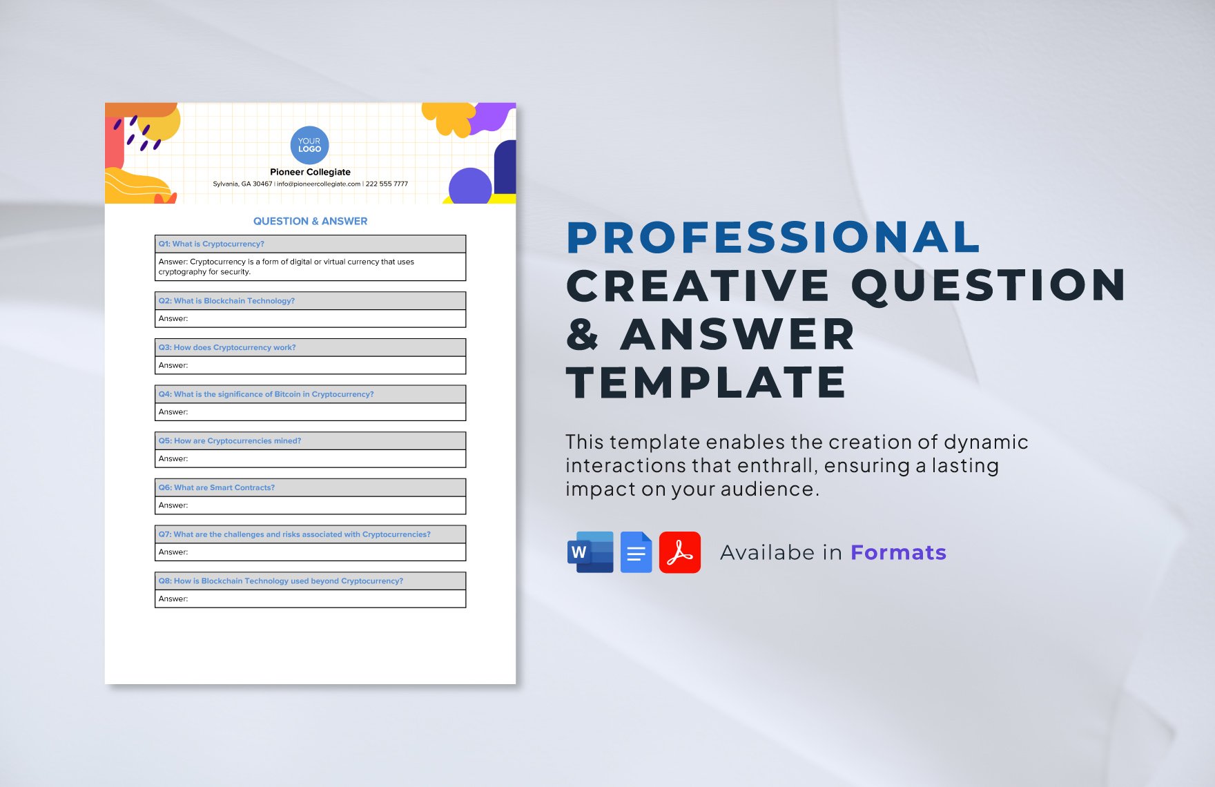 Creative Question & Answer Template