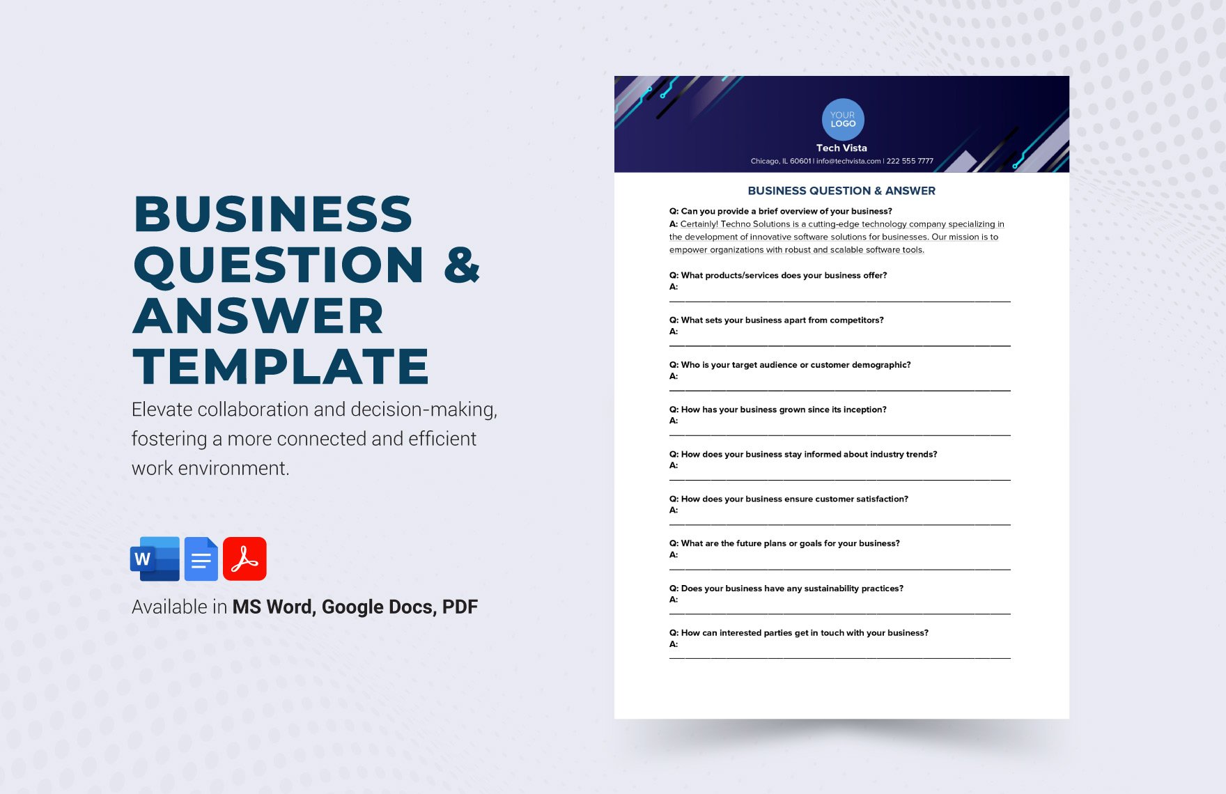 Business Question & Answer Template