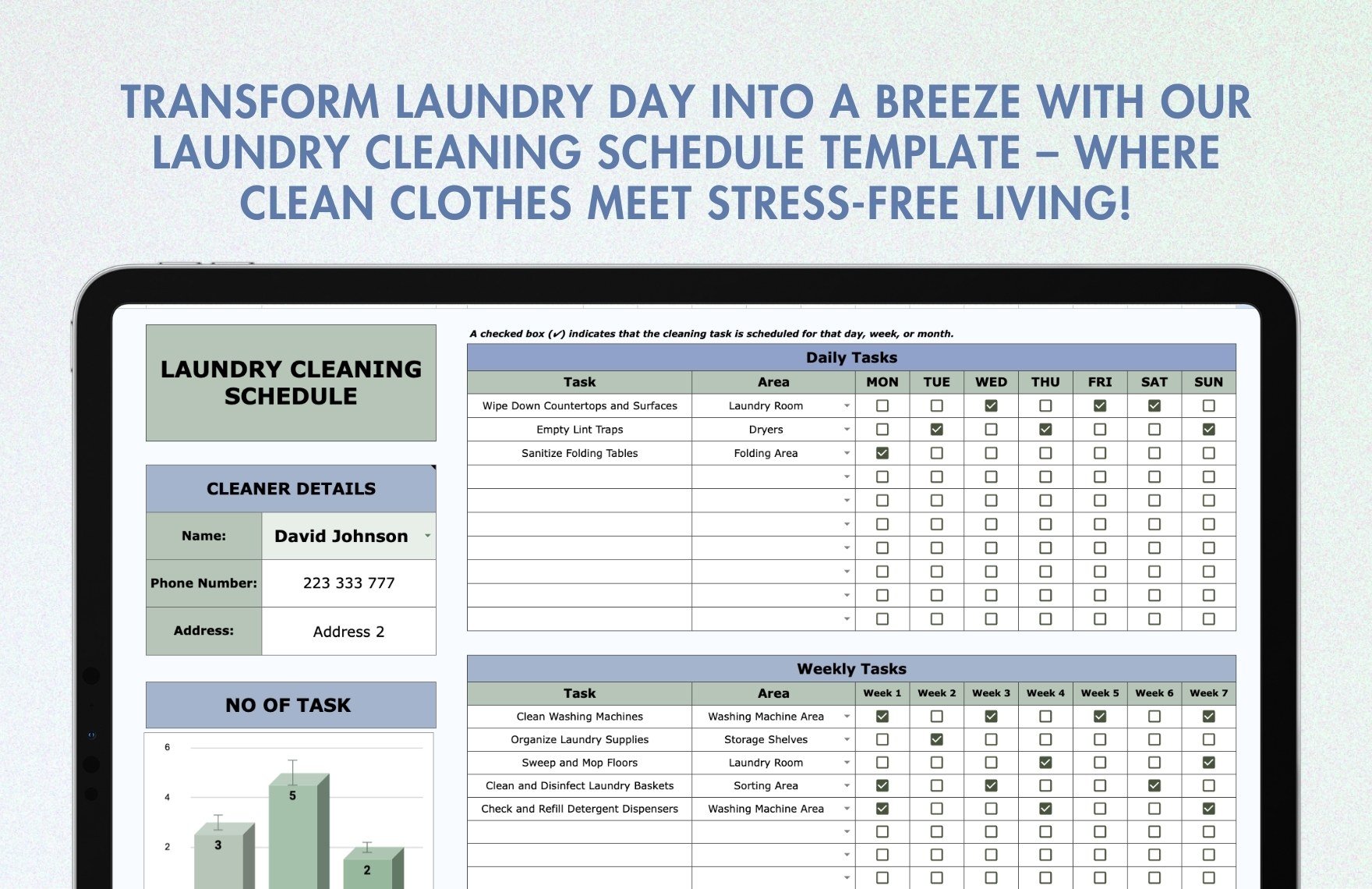 Laundry Cleaning Schedule Template
