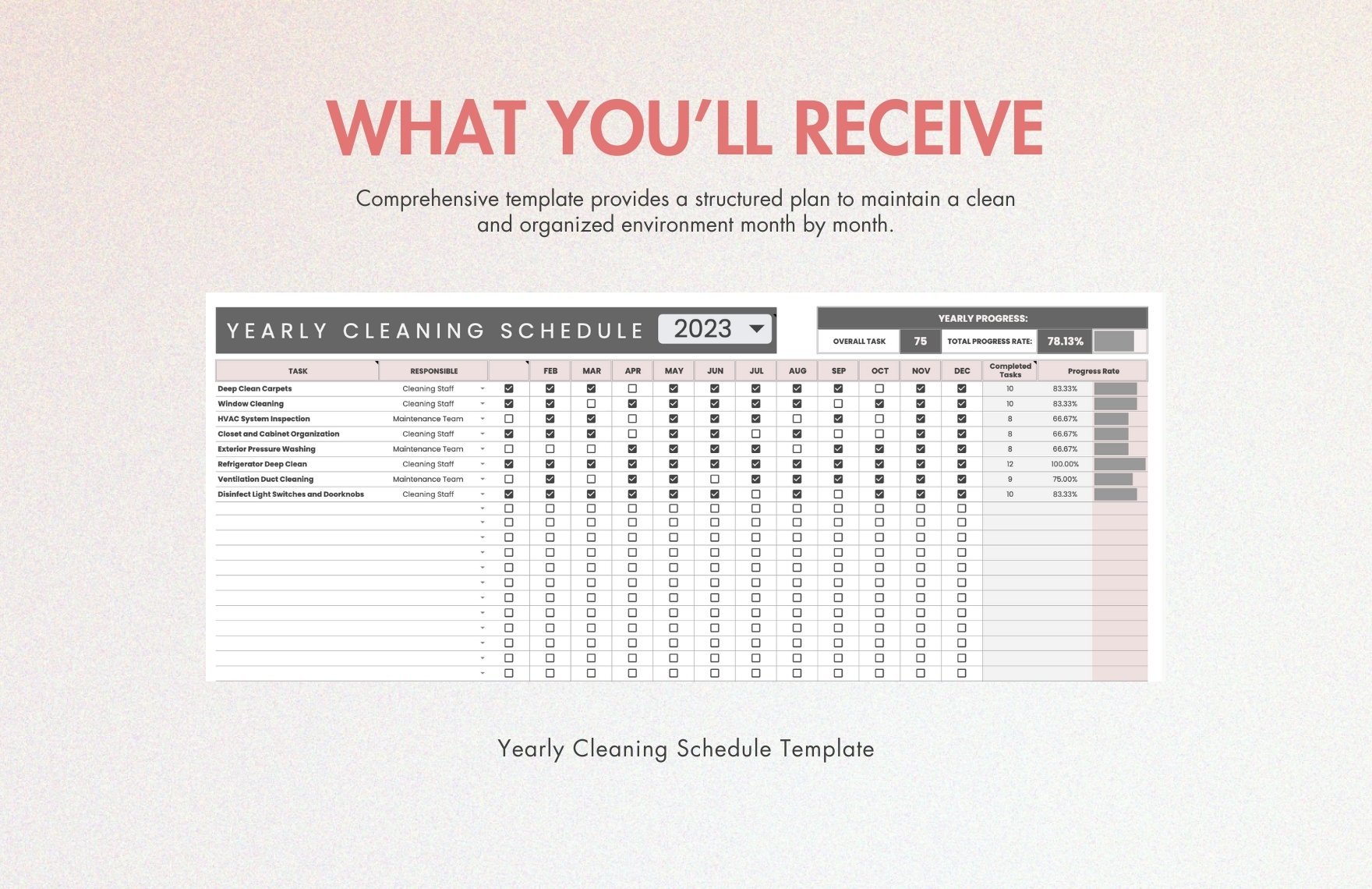 Yearly Cleaning Schedule Template