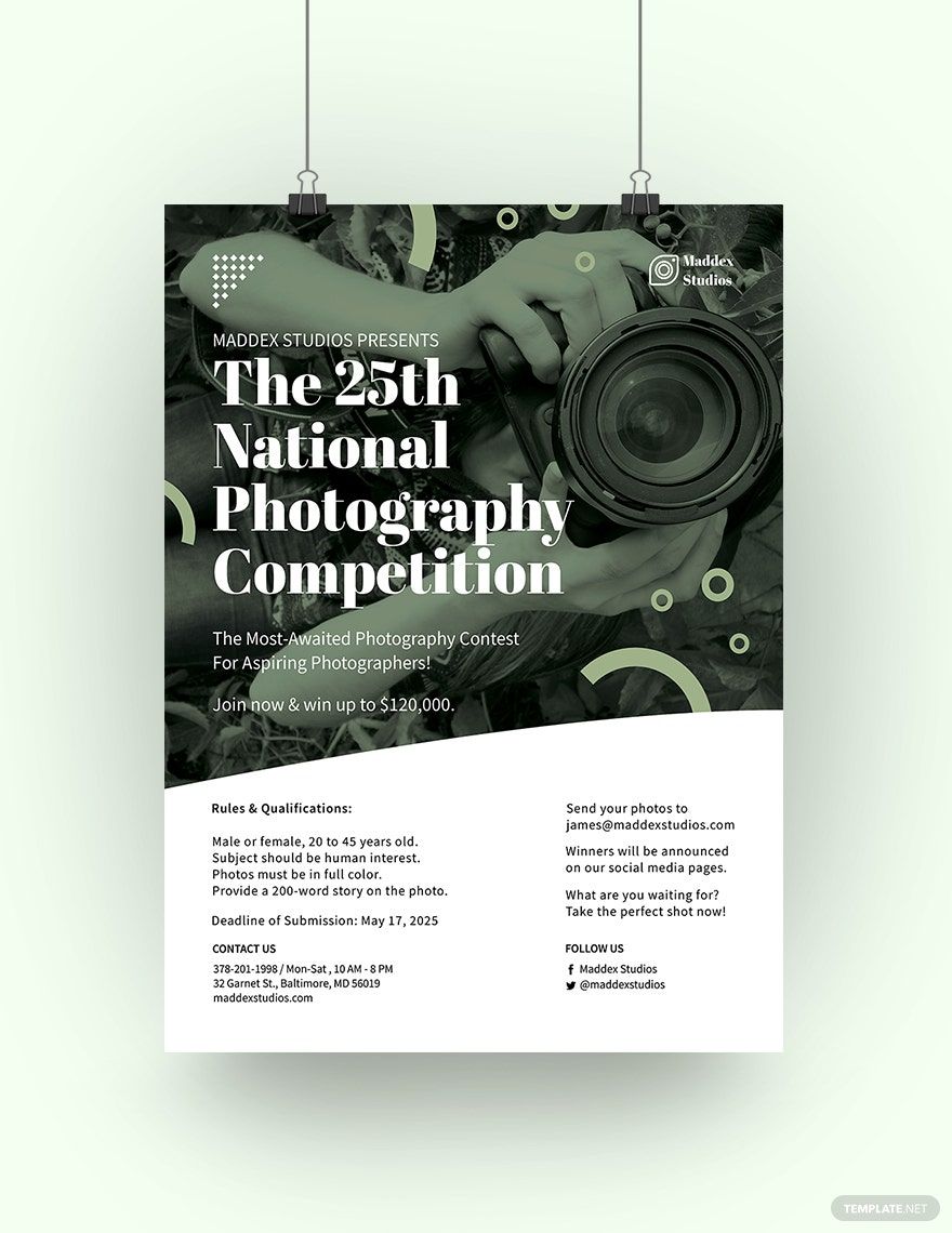 Photography Competition Poster Template in Illustrator, PSD, Apple Pages