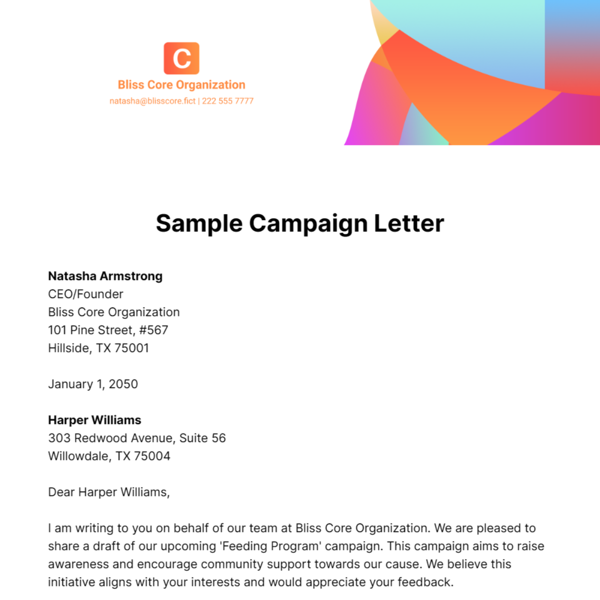 Sample Campaign Letter Template