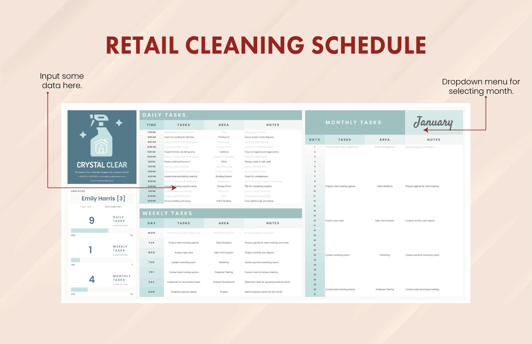 Retail Cleaning Schedule Template