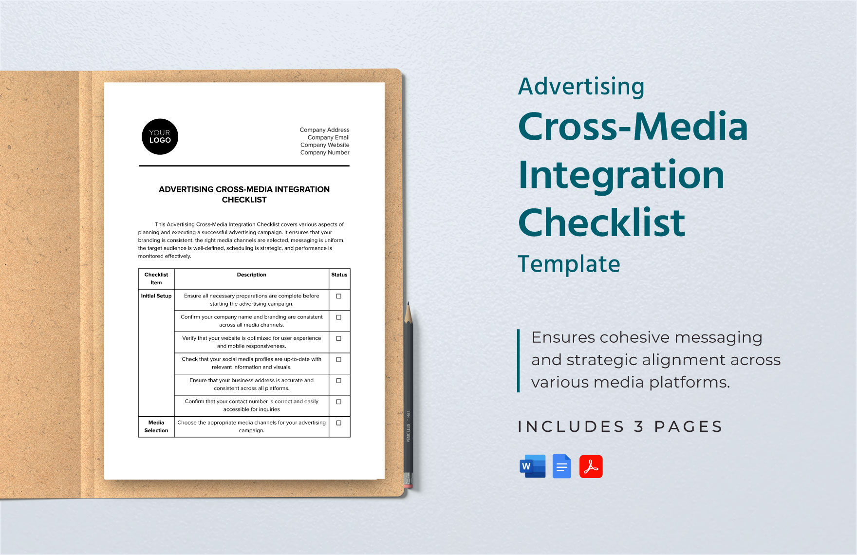 Advertising Cross-Media Integration Checklist Template in Word, Google Docs, PDF