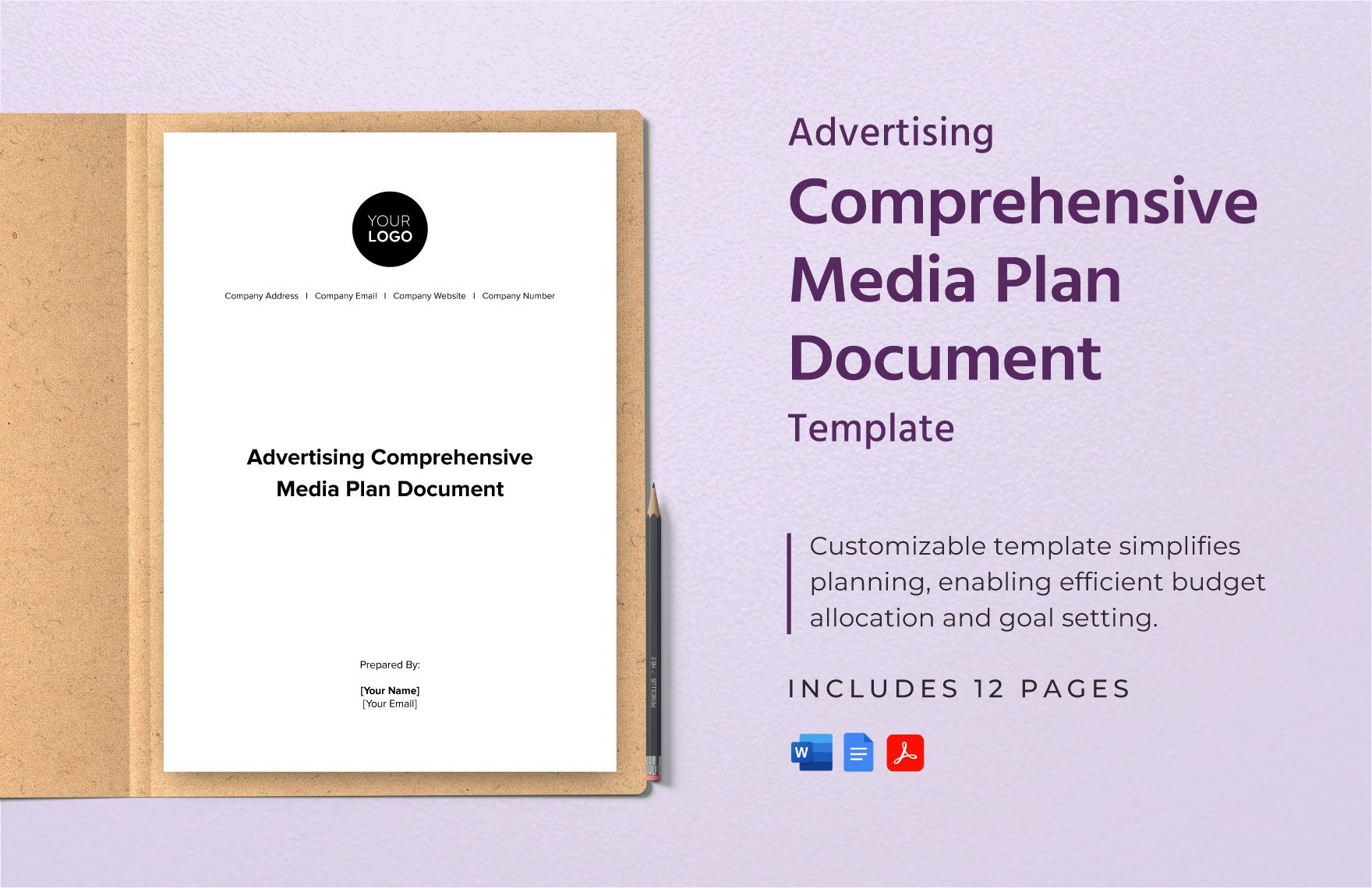 Advertising Comprehensive Media Plan Document Template in Word, Google Docs, PDF