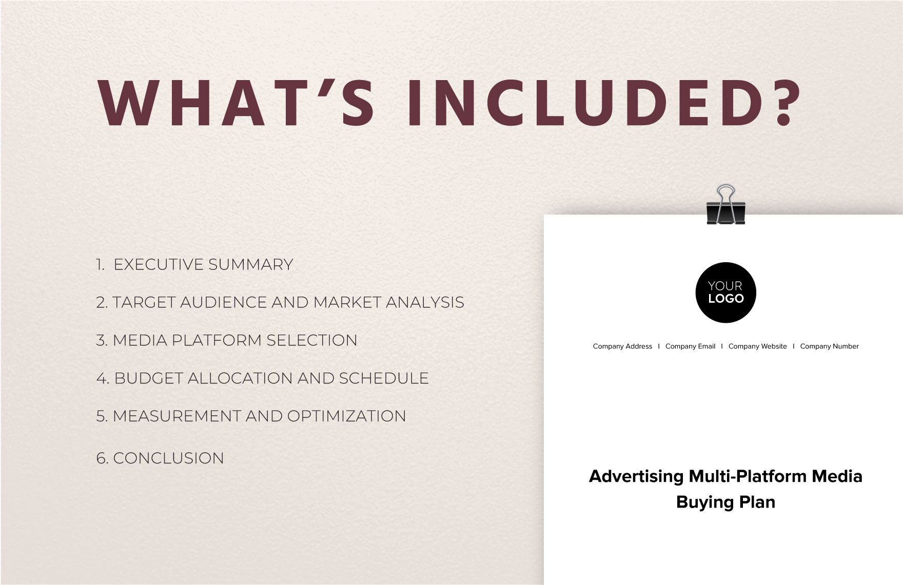 Advertising Multi-Platform Media Buying Plan Template