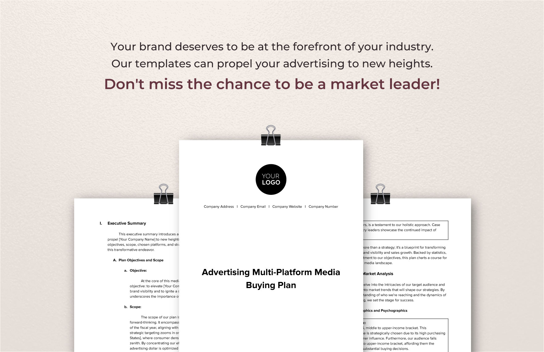 Advertising Multi-Platform Media Buying Plan Template