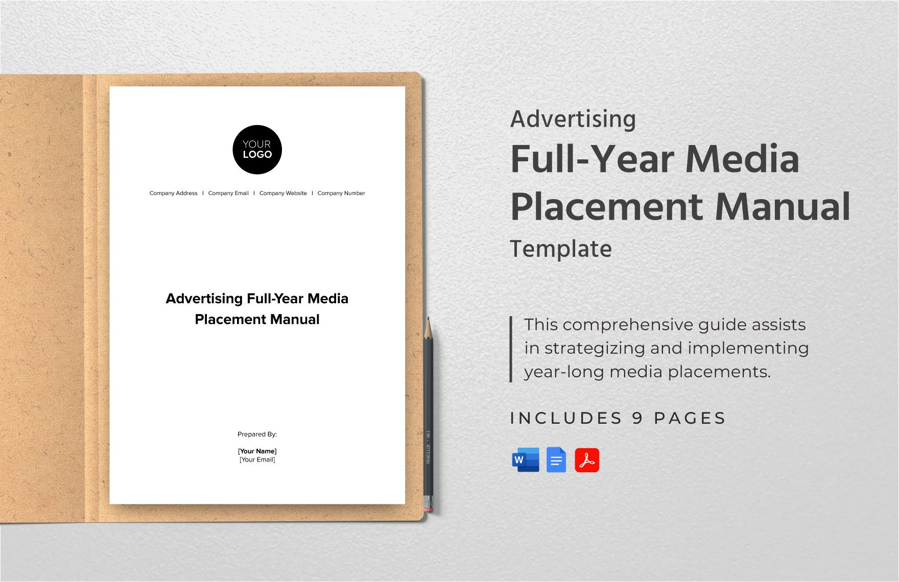 Advertising Full-Year Media Placement Manual Template in Word, Google Docs, PDF