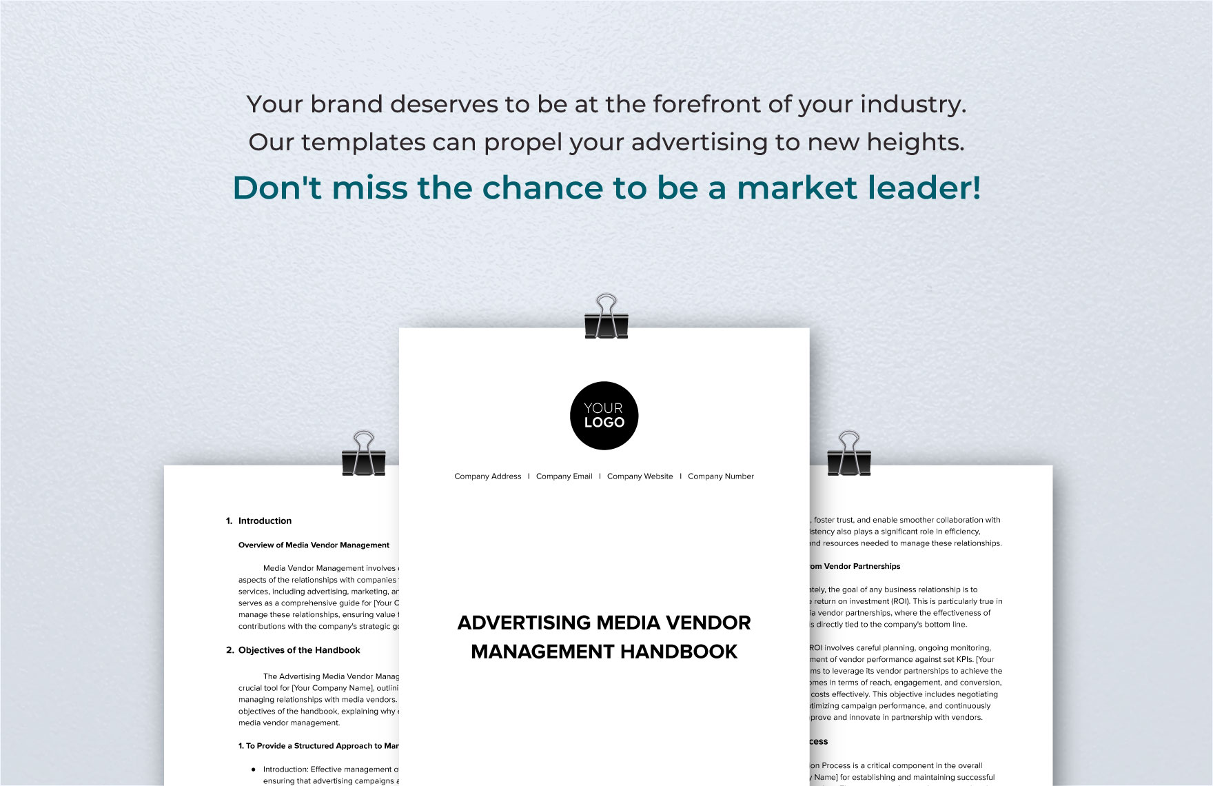 Advertising Media Vendor Management Handbook Template