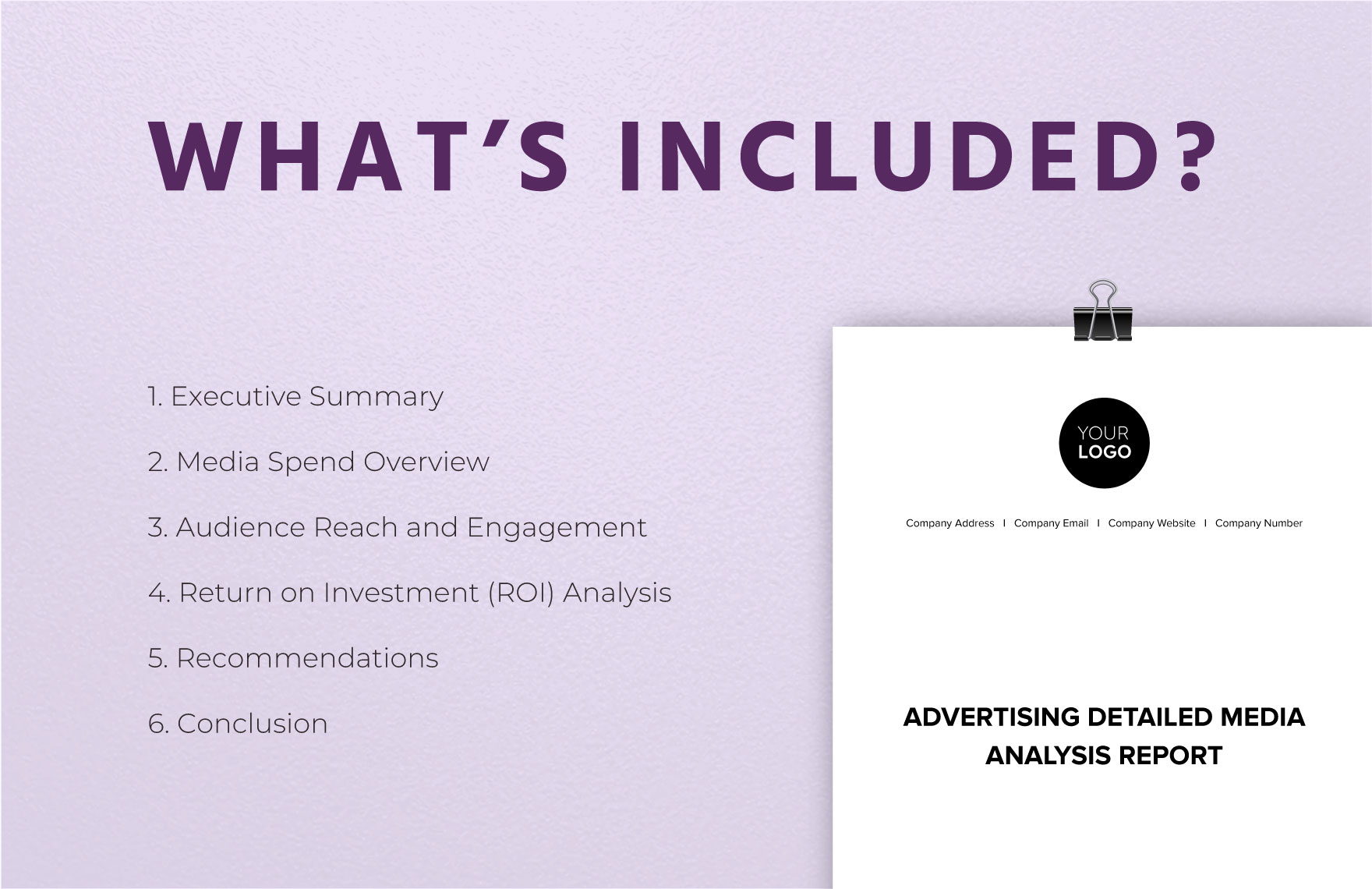 Advertising Detailed Media Analysis Report Template