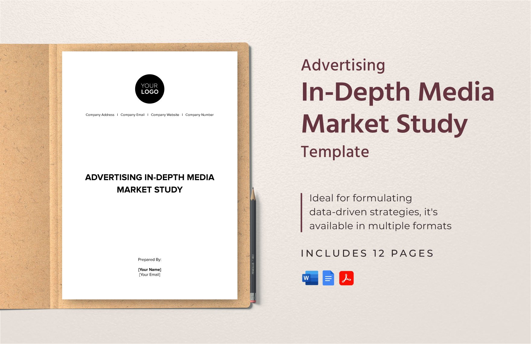 Advertising In-Depth Media Market Study Template