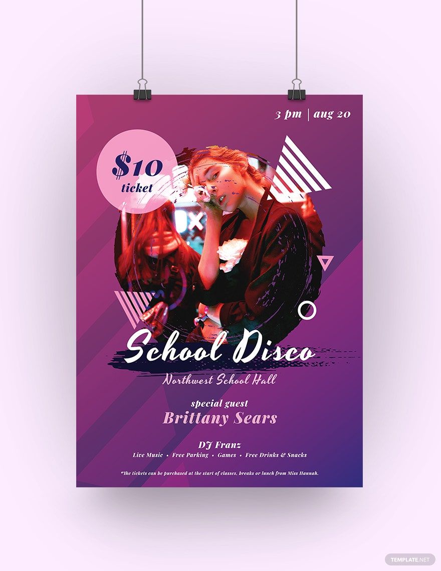 School Disco Poster Template