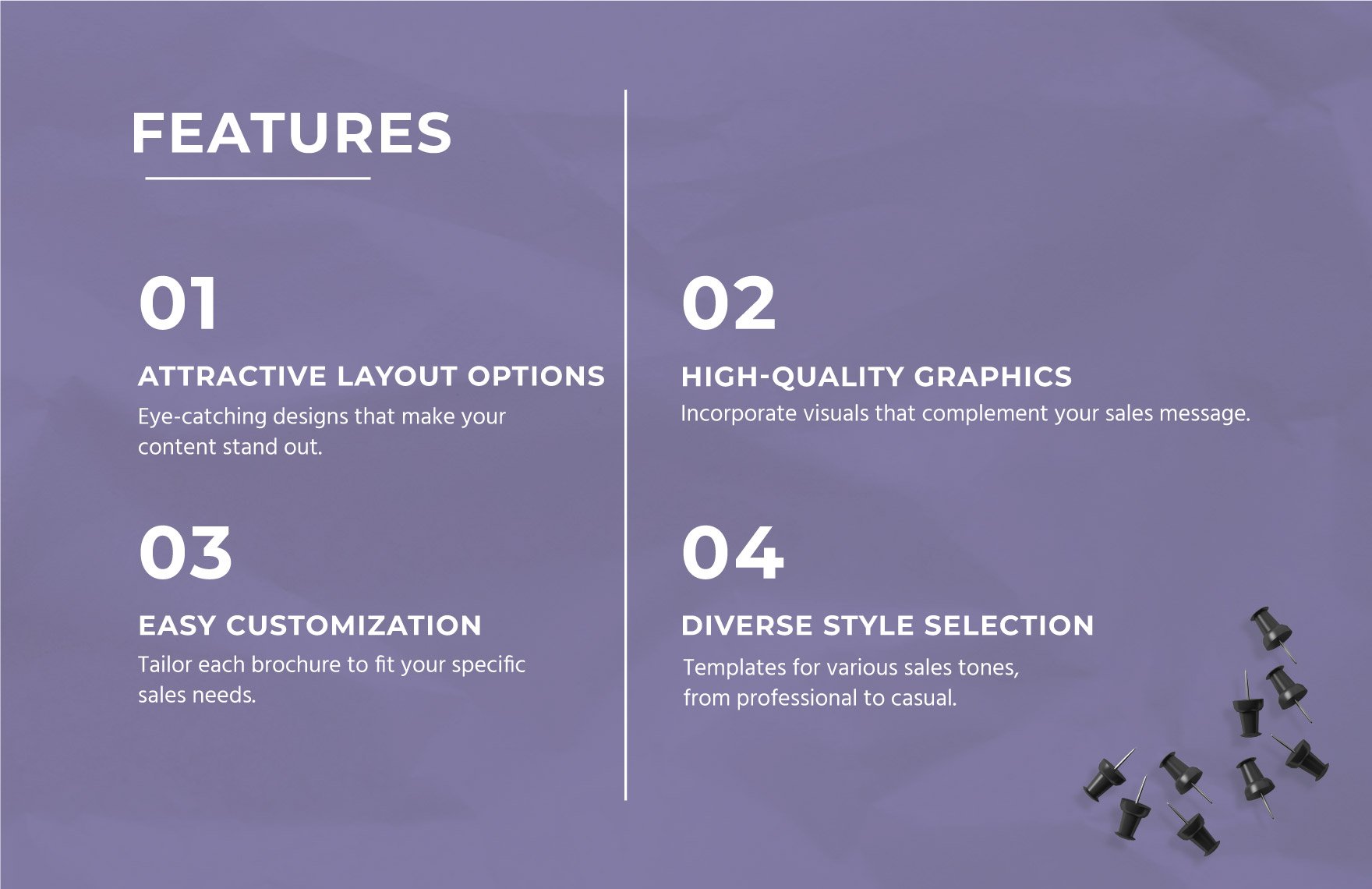Sales Product Features and Benefits Brochure Template