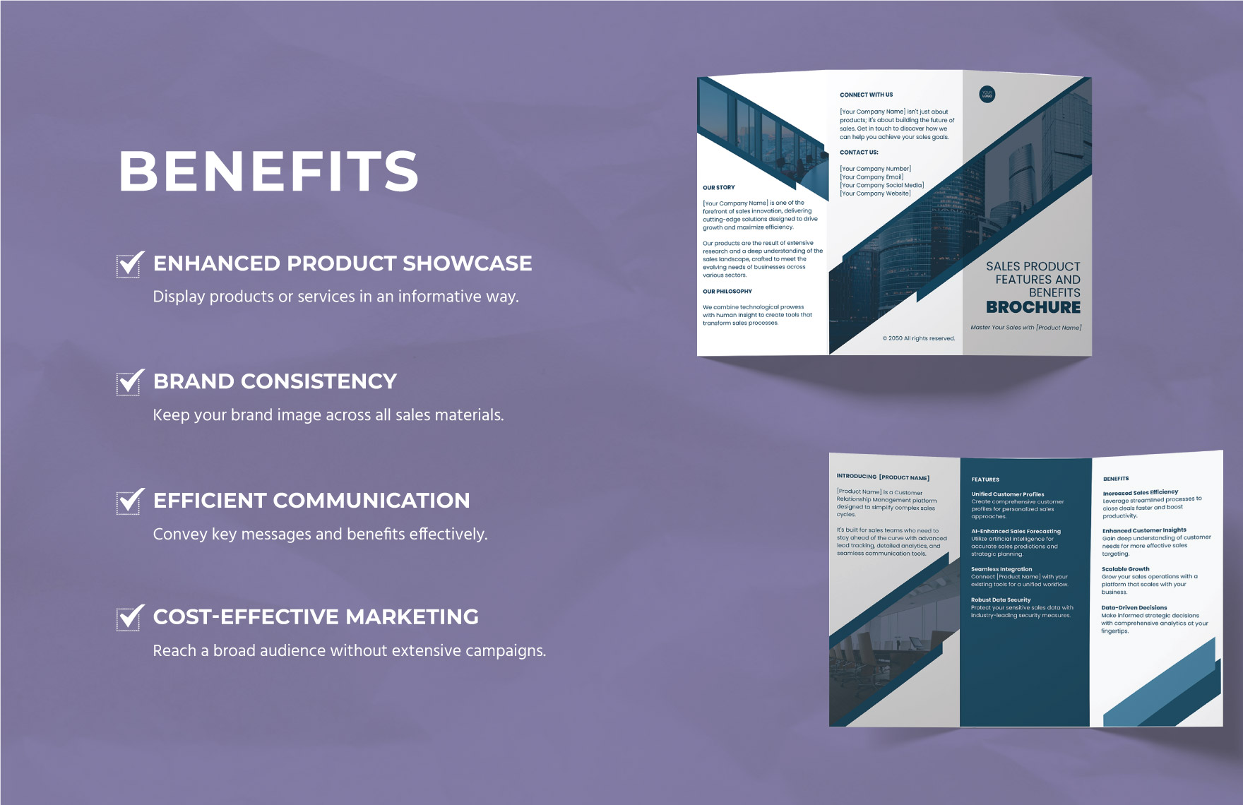 Sales Product Features and Benefits Brochure Template